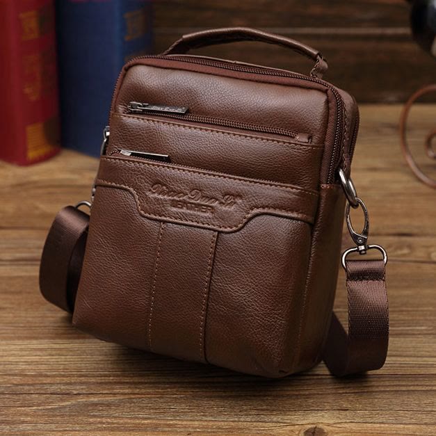 Umhängetasche für Herren im Vintage-Stil, Umhängetasche aus sanftem Leder