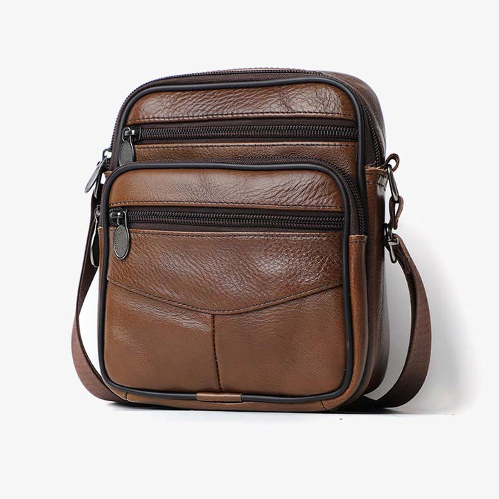 Retro Kleine Messenger Bag für Männer Echtes Leder Schulter Tasche Geldbörsen