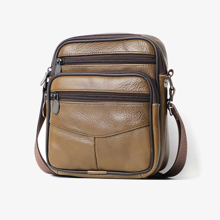 Retro Kleine Messenger Bag für Männer Echtes Leder Schulter Tasche Geldbörsen