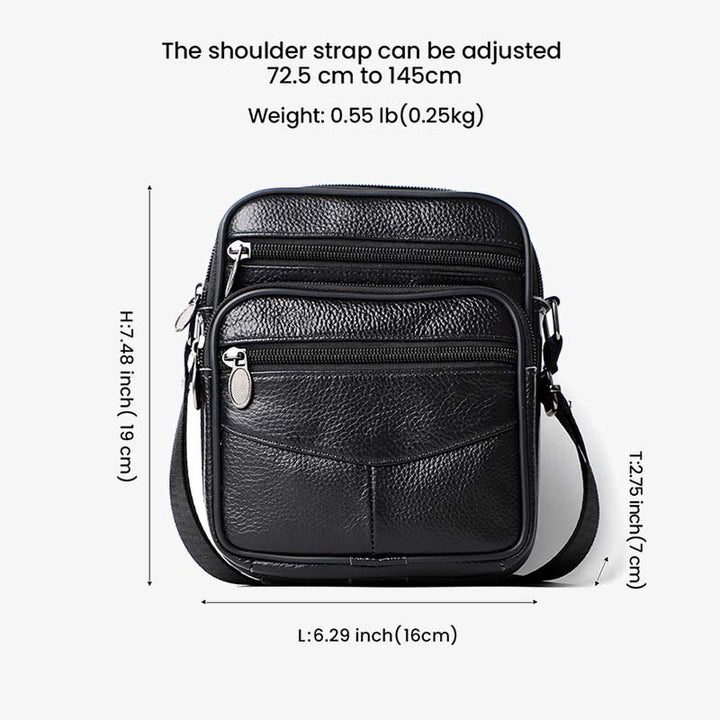 Retro Kleine Messenger Bag für Männer Echtes Leder Schulter Tasche Geldbörsen