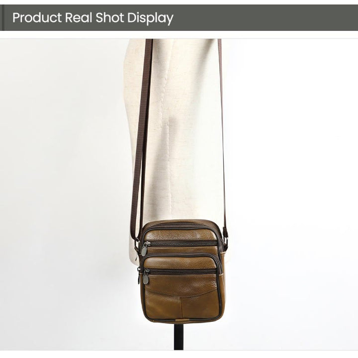 Retro Kleine Messenger Bag für Männer Echtes Leder Schulter Tasche Geldbörsen