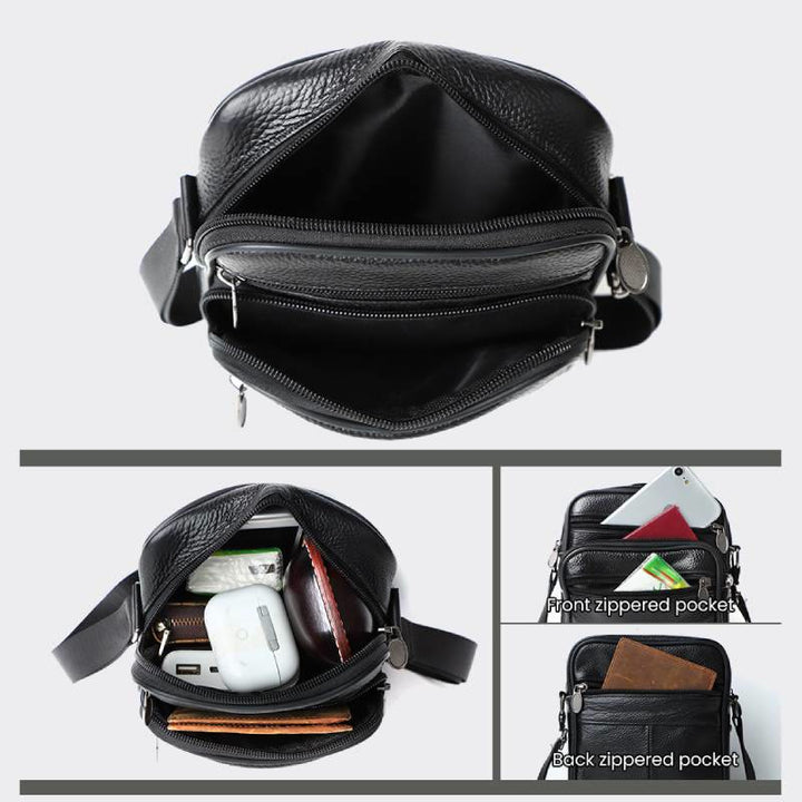 Retro Kleine Messenger Bag für Männer Echtes Leder Schulter Tasche Geldbörsen