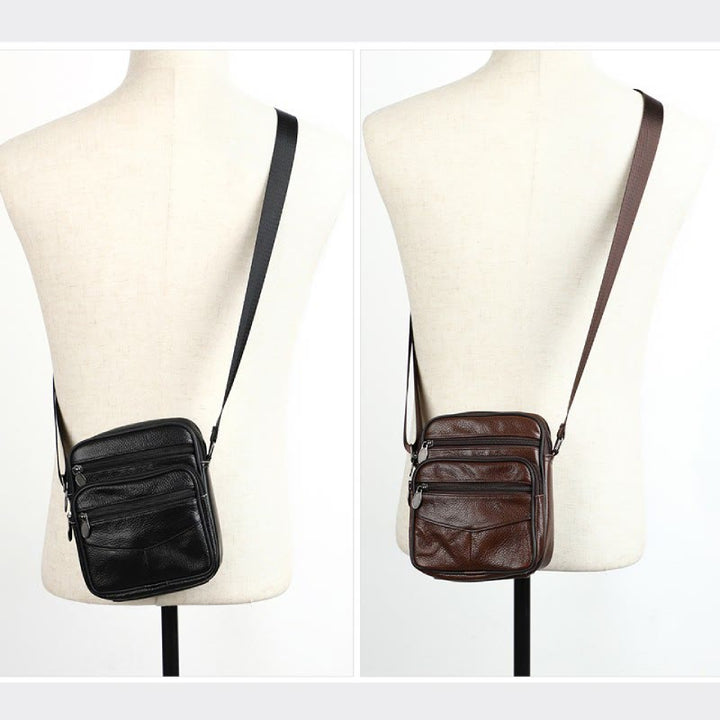 Retro Kleine Messenger Bag für Männer Echtes Leder Schulter Tasche Geldbörsen