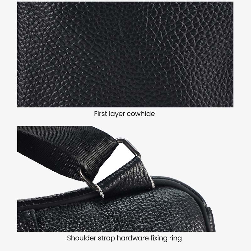 Echtes Leder Sling Bag Crossbody Brust Tasche Männer Outdoor Casual Reise Geldbörsen