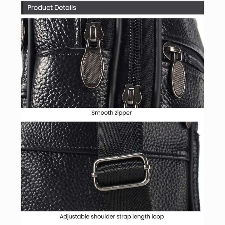 Echtes Leder Sling Bag Crossbody Brust Tasche Männer Outdoor Casual Reise Geldbörsen