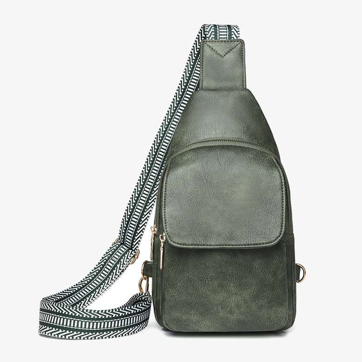 Schultertasche für Damen, veganes Leder, trendige Umhängetasche für Damen, Brusttasche