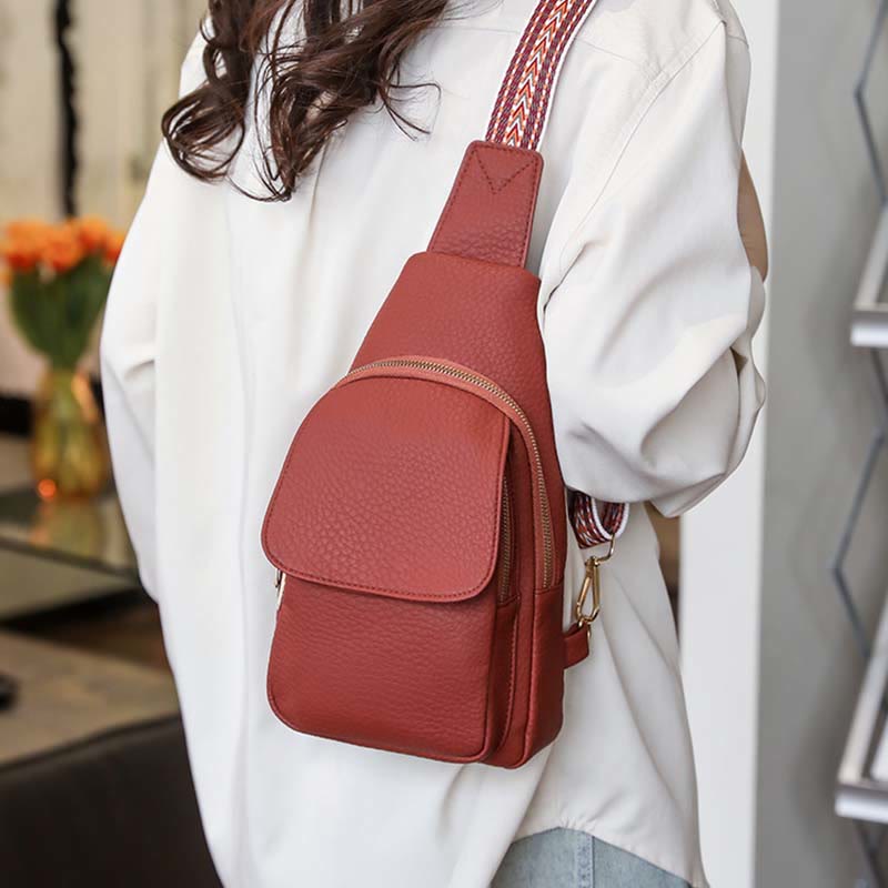 Schultertasche für Damen, veganes Leder, trendige Umhängetasche für Damen, Brusttasche