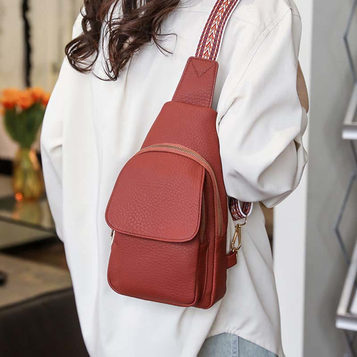 Schultertasche für Damen, veganes Leder, trendige Umhängetasche für Damen, Brusttasche