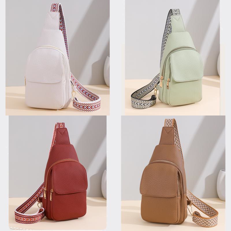 Schultertasche für Damen, veganes Leder, trendige Umhängetasche für Damen, Brusttasche