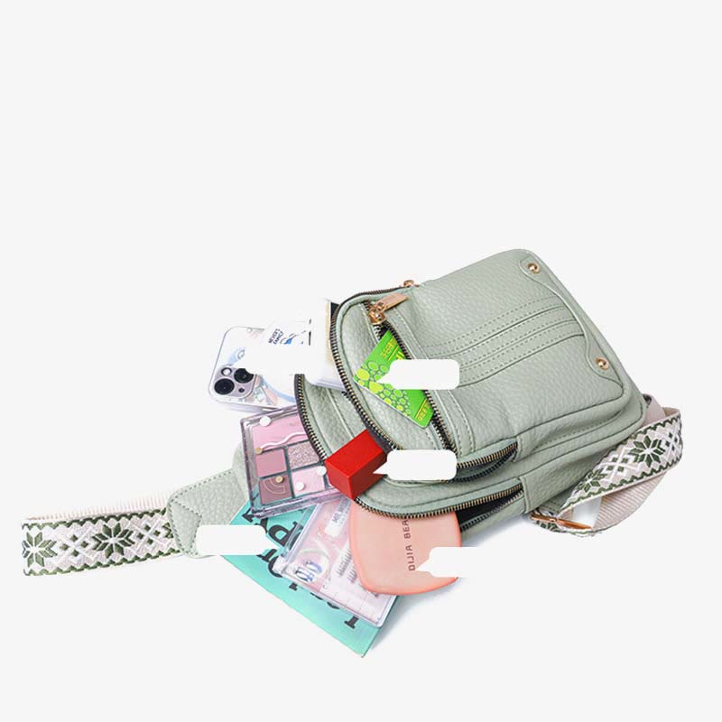 Schultertasche aus veganem Leder für Damen, für unterwegs, lässige Umhängetasche, Brusttasche