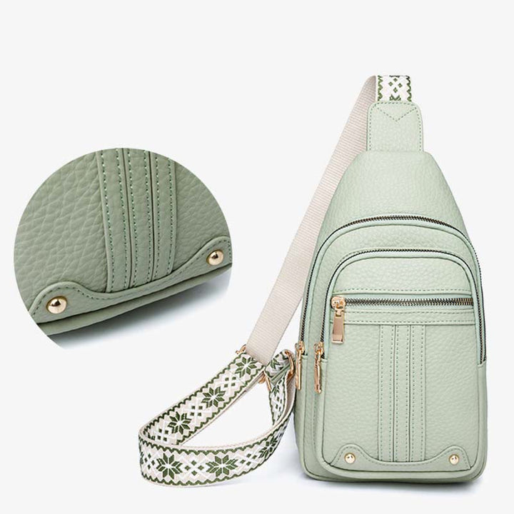 Schultertasche aus veganem Leder für Damen, für unterwegs, lässige Umhängetasche, Brusttasche