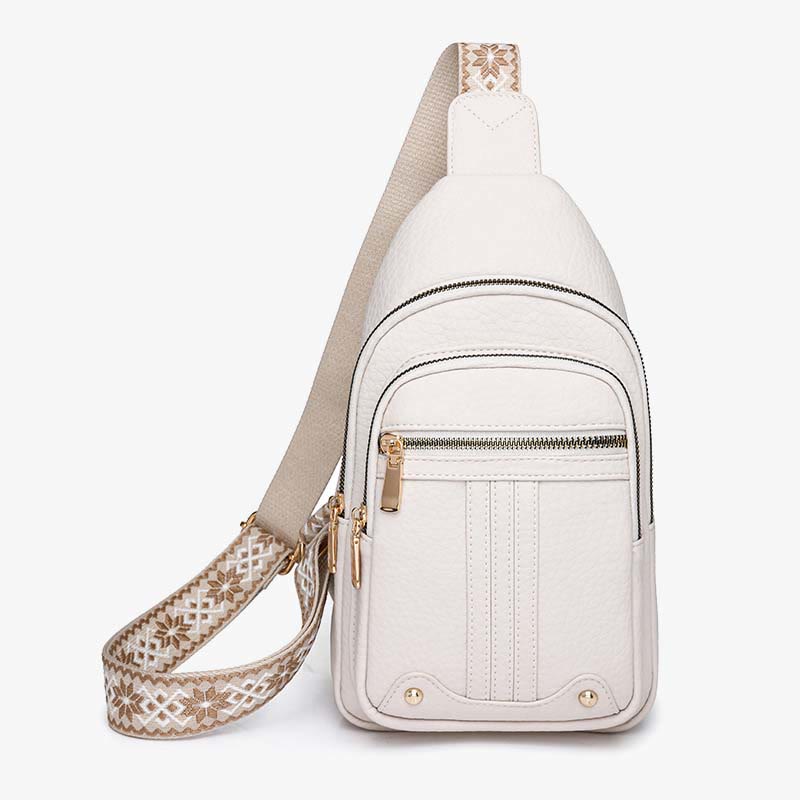 Schultertasche aus veganem Leder für Damen, für unterwegs, lässige Umhängetasche, Brusttasche