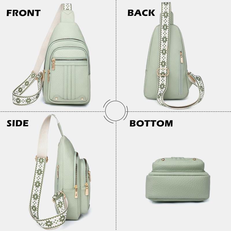Schultertasche aus veganem Leder für Damen, für unterwegs, lässige Umhängetasche, Brusttasche