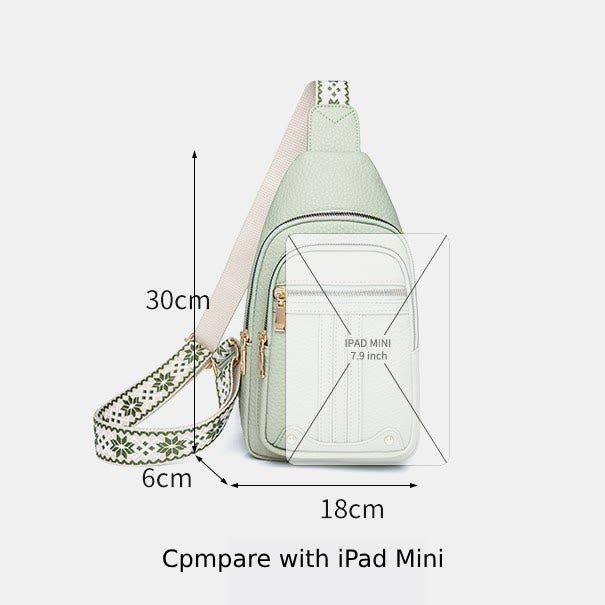 Schultertasche aus veganem Leder für Damen, für unterwegs, lässige Umhängetasche, Brusttasche