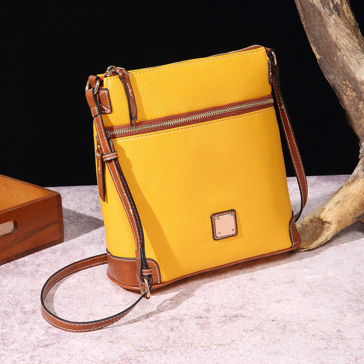 Umhängetasche für Damen, mehrfarbige Ledertasche mit Lychee-Grain-Textur