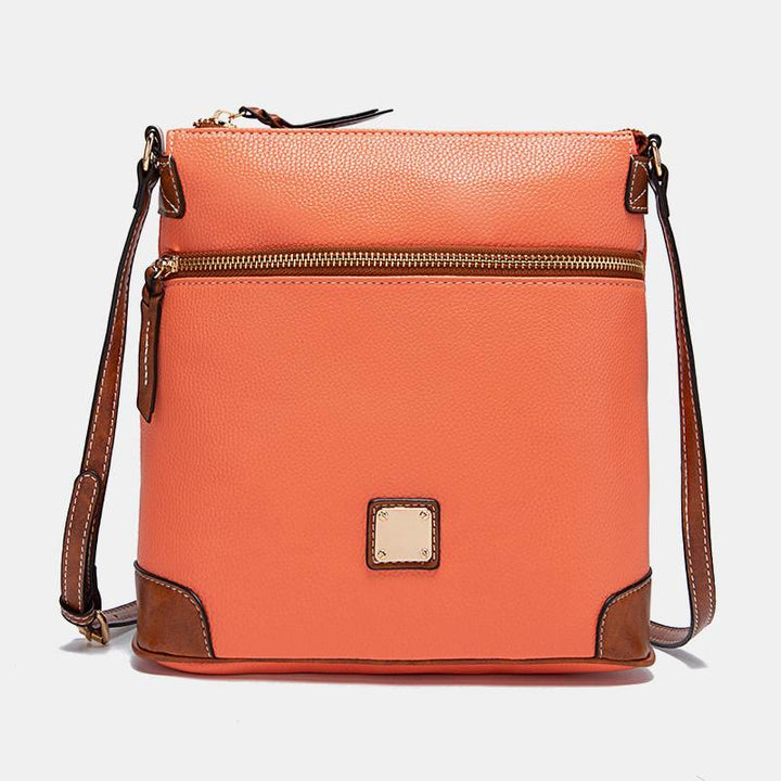 Umhängetasche für Damen, mehrfarbige Ledertasche mit Lychee-Grain-Textur