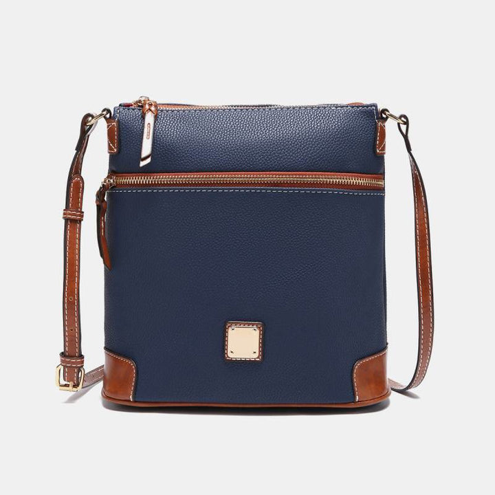 Umhängetasche für Damen, mehrfarbige Ledertasche mit Lychee-Grain-Textur