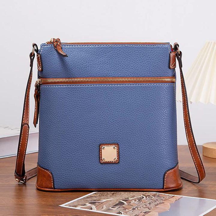 Umhängetasche für Damen, mehrfarbige Ledertasche mit Lychee-Grain-Textur