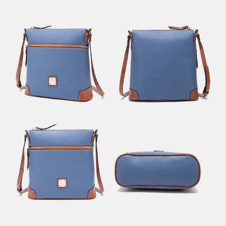 Umhängetasche für Damen, mehrfarbige Ledertasche mit Lychee-Grain-Textur