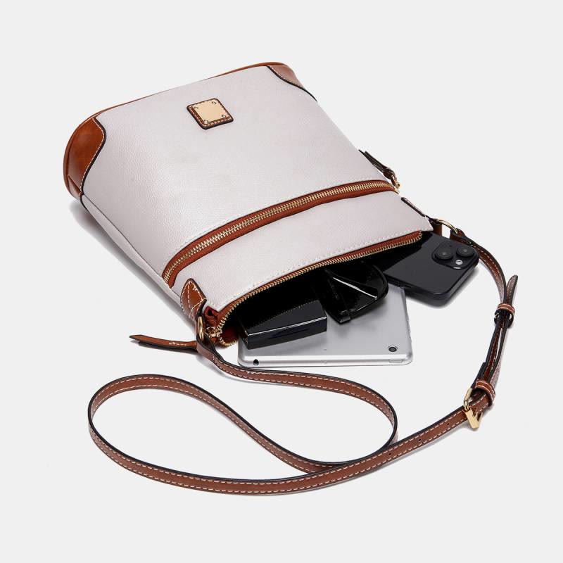Umhängetasche für Damen, mehrfarbige Ledertasche mit Lychee-Grain-Textur