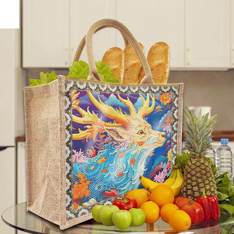 DIY Hirsch Diamant Air Painting Tote Kreative Shopping Reise Handtasche