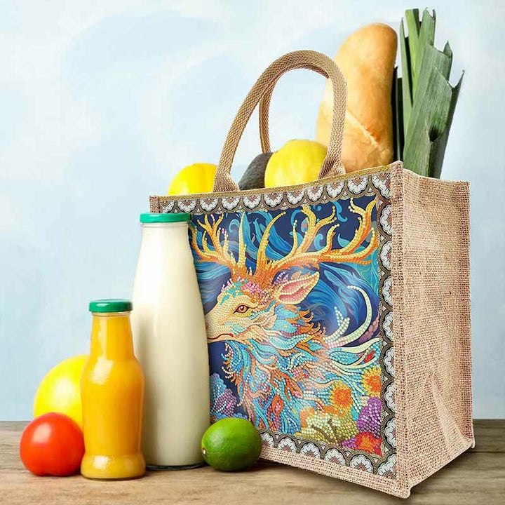 DIY Hirsch Diamant Air Painting Tote Kreative Shopping Reise Handtasche