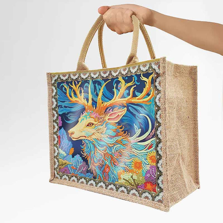 DIY Hirsch Diamant Air Painting Tote Kreative Shopping Reise Handtasche