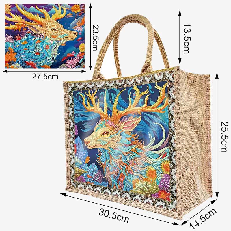 DIY Hirsch Diamant Air Painting Tote Kreative Shopping Reise Handtasche