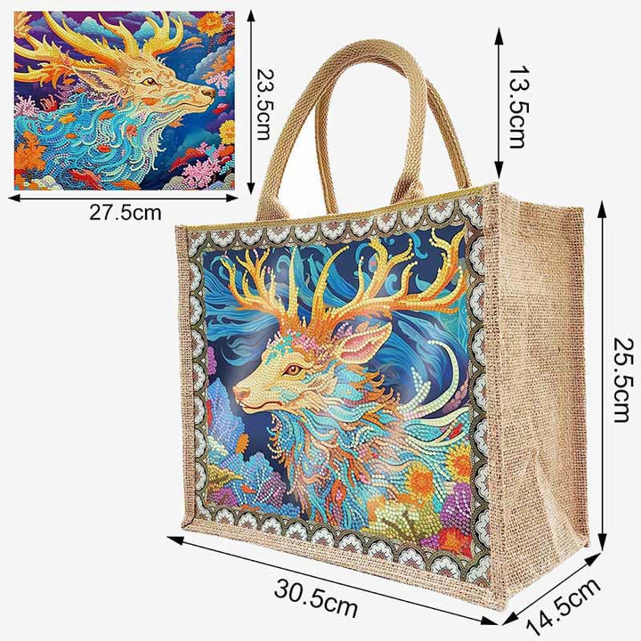 DIY Hirsch Diamant Air Painting Tote Kreative Shopping Reise Handtasche
