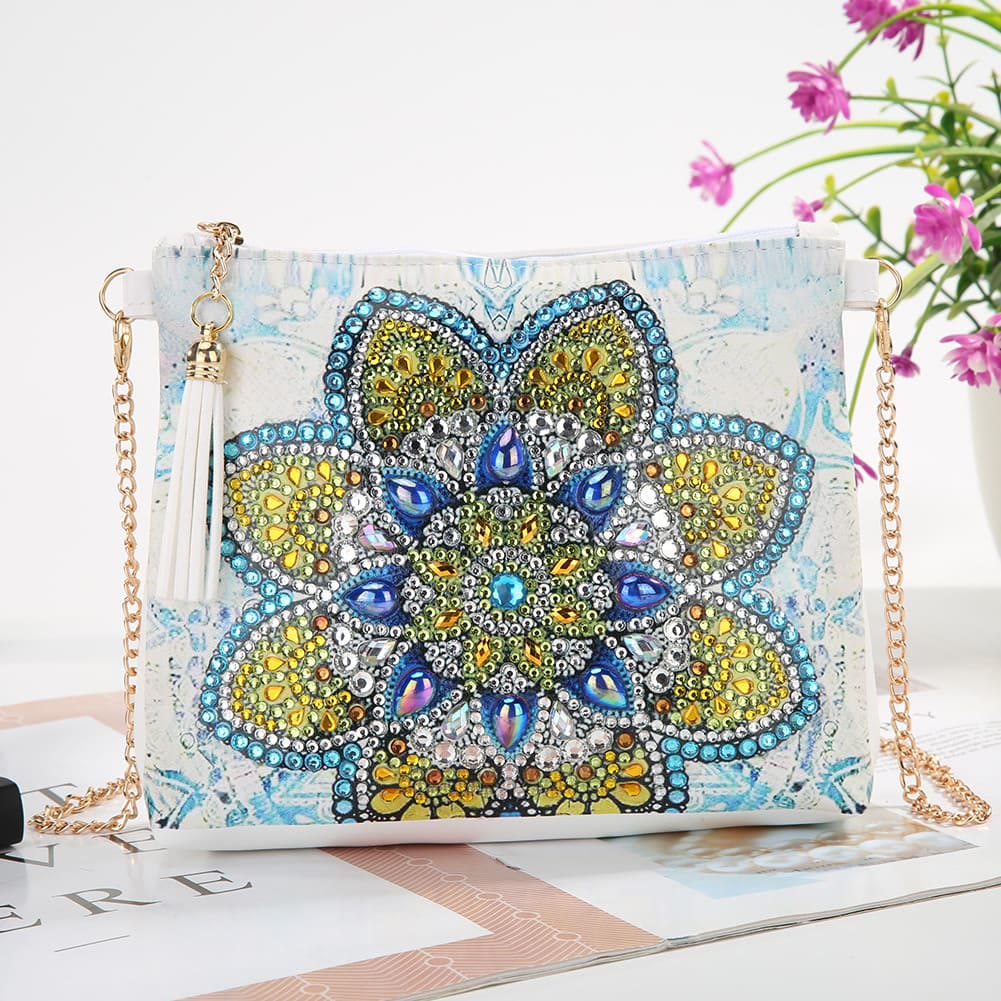 DIY Blumen Totenkopf Schmetterling Diamant Kunst Malerei Geldbörse Quaste Umhängetasche