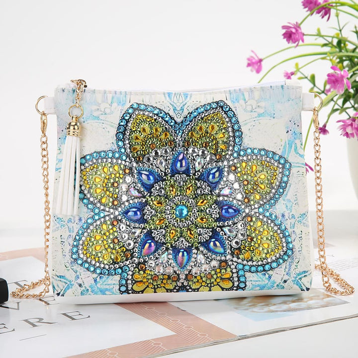 DIY Blumen Totenkopf Schmetterling Diamant Kunst Malerei Geldbörse Quaste Umhängetasche
