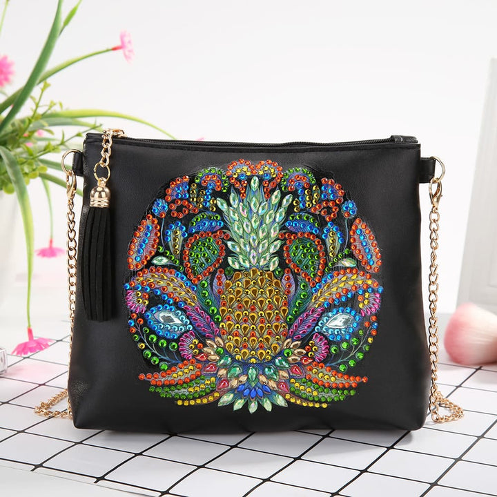 DIY Blumen Totenkopf Schmetterling Diamant Kunst Malerei Geldbörse Quaste Umhängetasche