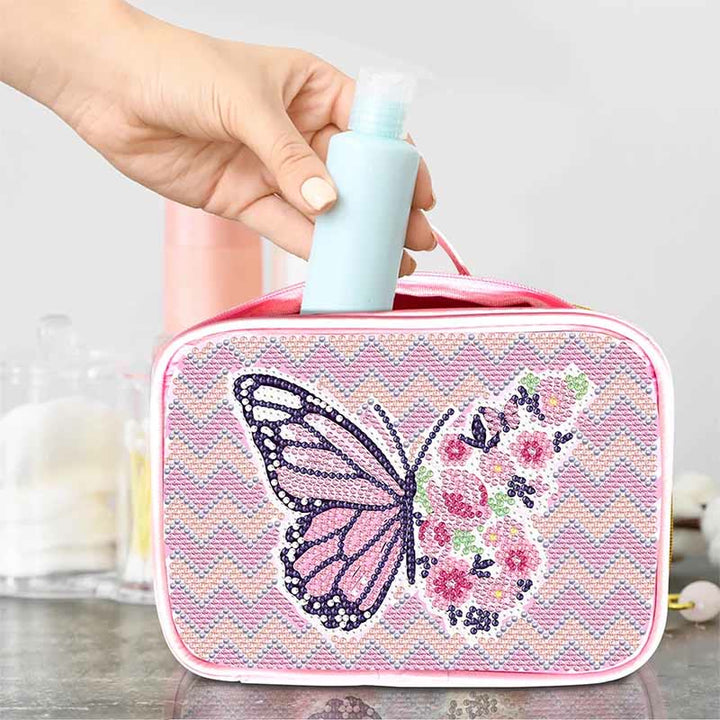 DIY Diamant Kosmetiktasche Handgemachte rosa Make-up Tasche Geldbörsen