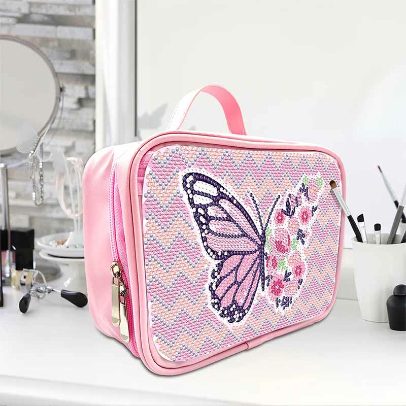 DIY Diamant Kosmetiktasche Handgemachte rosa Make-up Tasche Geldbörsen