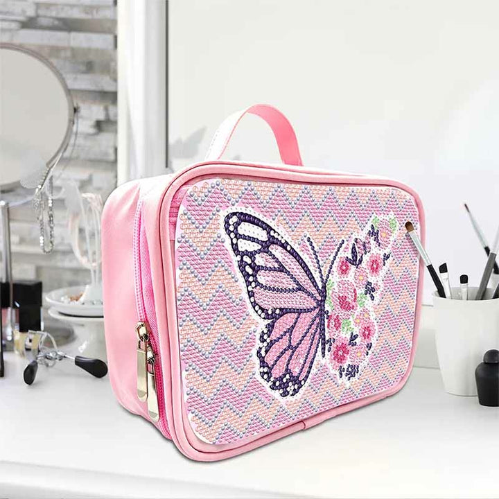 DIY Diamant Kosmetiktasche Handgemachte rosa Make-up Tasche Geldbörsen
