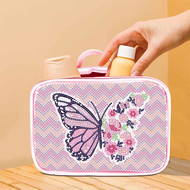 DIY Diamant Kosmetiktasche Handgemachte rosa Make-up Tasche Geldbörsen