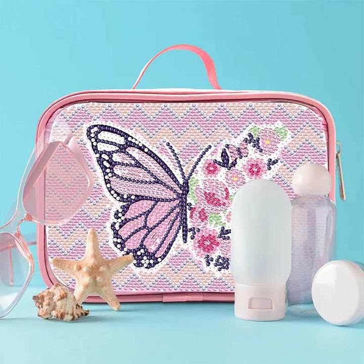 DIY Diamant Kosmetiktasche Handgemachte rosa Make-up Tasche Geldbörsen