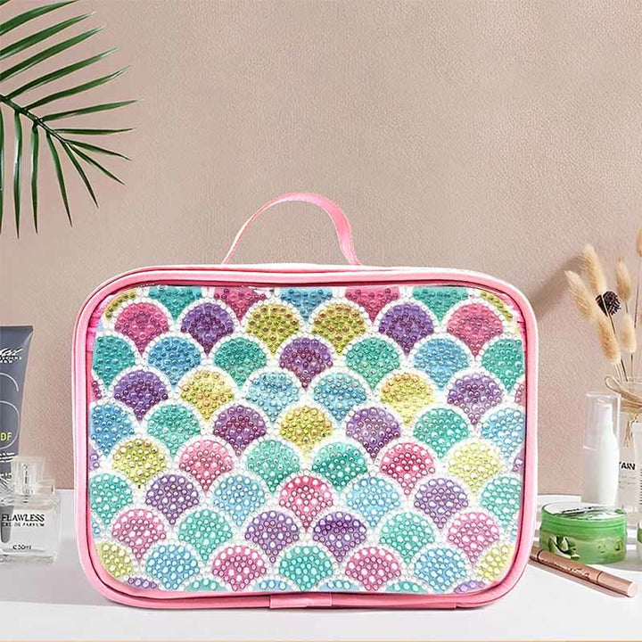 DIY Diamant Kosmetiktasche Fischschuppen Muster Regenbogen Make-Up Tasche Geldbörsen