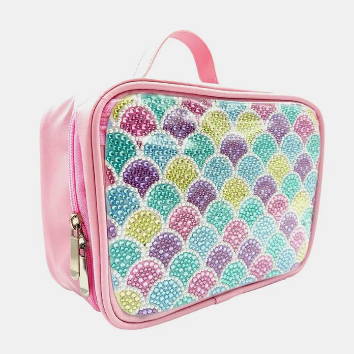 DIY Diamant Kosmetiktasche Fischschuppen Muster Regenbogen Make-Up Tasche Geldbörsen
