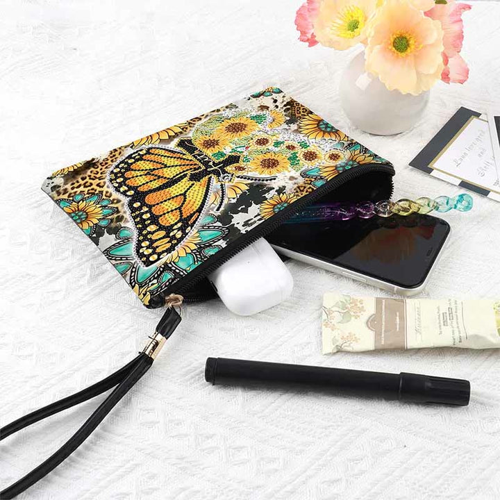 Schmetterling und Sonnenblume Diamant Armband Clutch DIY Diamant Kunst Malerei Geldbörsen
