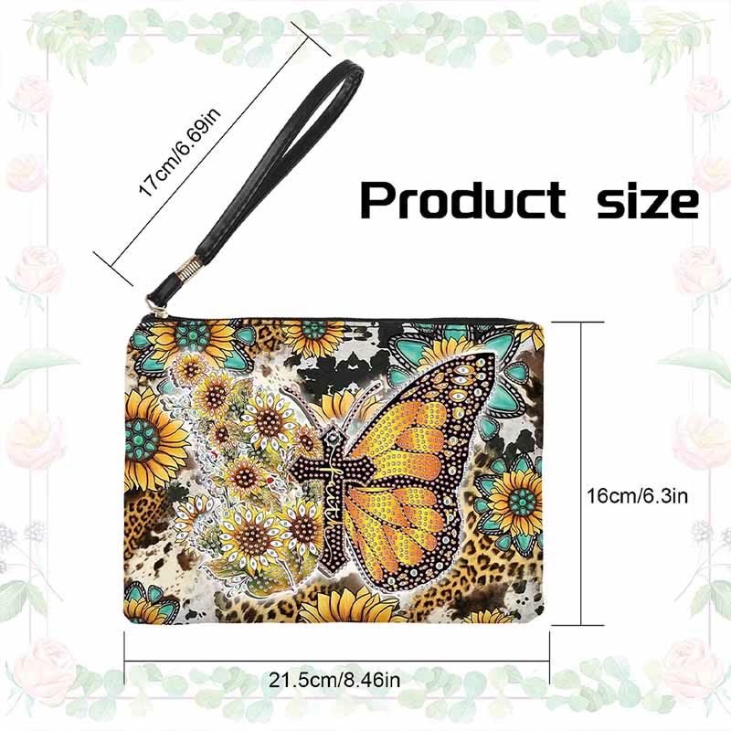 Schmetterling und Sonnenblume Diamant Armband Clutch DIY Diamant Kunst Malerei Geldbörsen