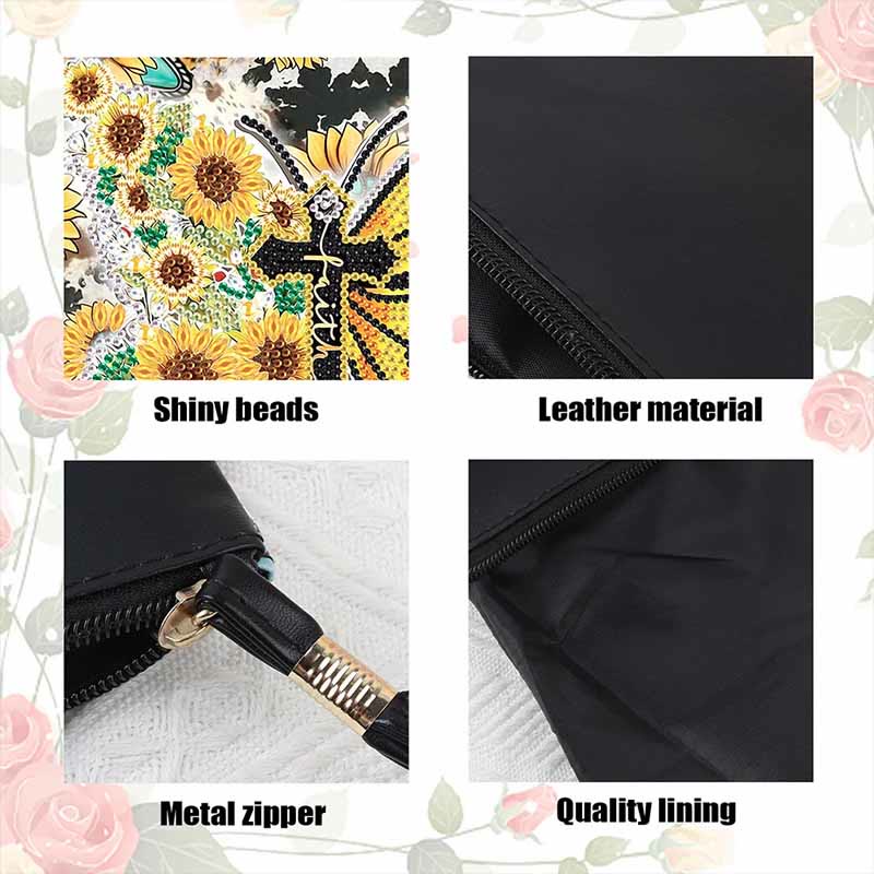 Schmetterling und Sonnenblume Diamant Armband Clutch DIY Diamant Kunst Malerei Geldbörsen