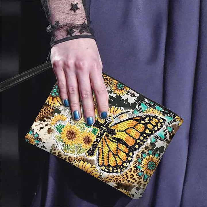 Schmetterling und Sonnenblume Diamant Armband Clutch DIY Diamant Kunst Malerei Geldbörsen