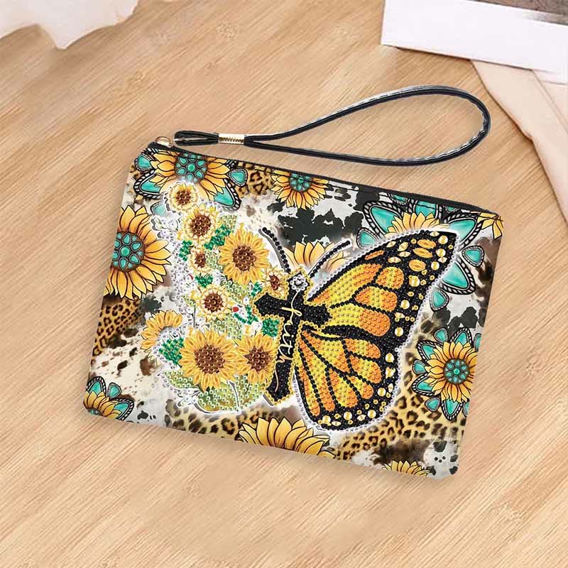 Schmetterling und Sonnenblume Diamant Armband Clutch DIY Diamant Kunst Malerei Geldbörsen