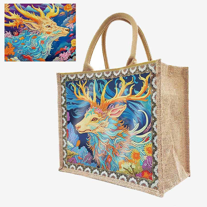 DIY Hirsch Diamant Air Painting Tote Kreative Shopping Reise Handtasche