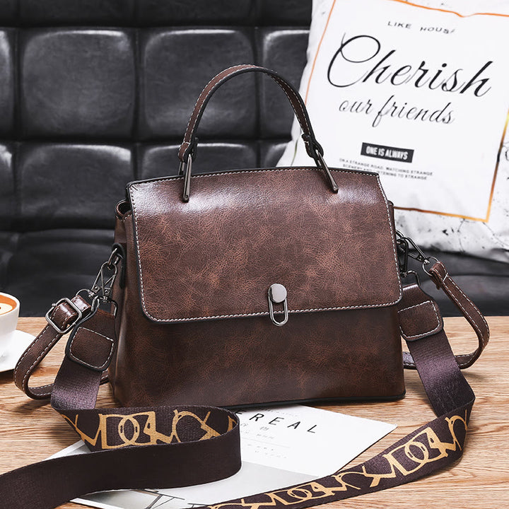 Doppelriemen-Handtasche im Retro-Stil, minimalistische Umhängetasche für Damen