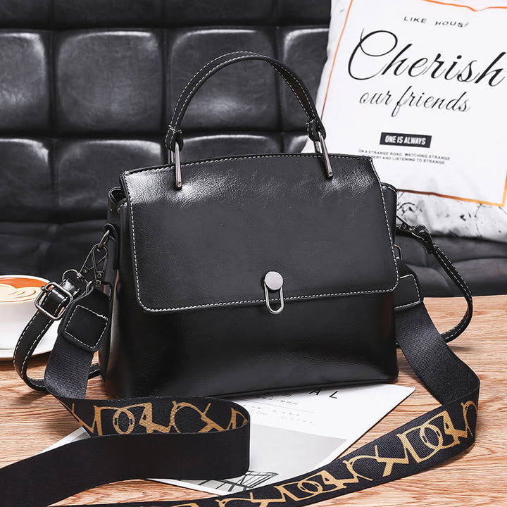 Doppelriemen-Handtasche im Retro-Stil, minimalistische Umhängetasche für Damen