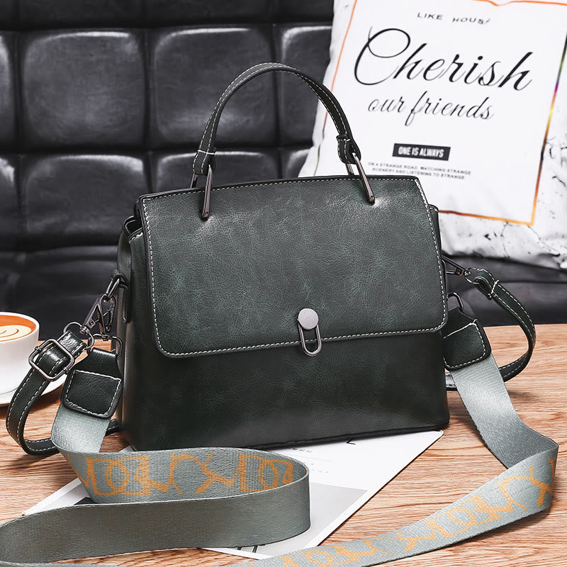 Doppelriemen-Handtasche im Retro-Stil, minimalistische Umhängetasche für Damen