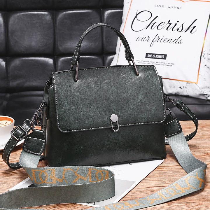 Doppelriemen-Handtasche im Retro-Stil, minimalistische Umhängetasche für Damen