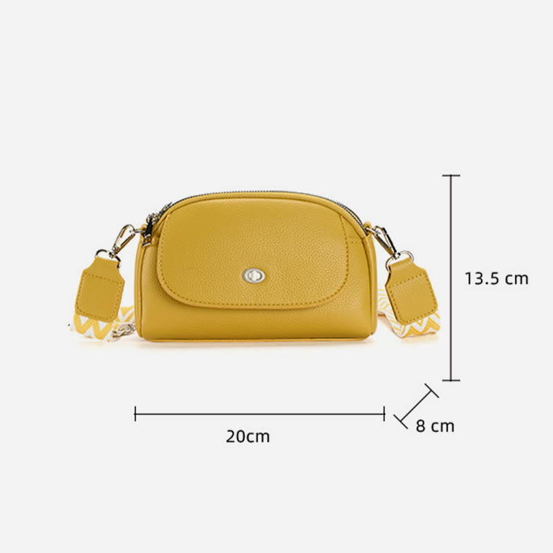 Handytasche aus Kunstleder mit Doppelreißverschluss und breitem Hobo-Riemen